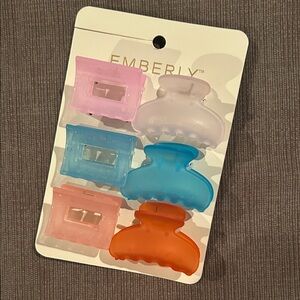 EMBERLY Hair Claws 6 pack Coral Blush NWT
